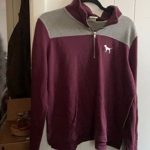 PINK size large maroon and grey quart zip